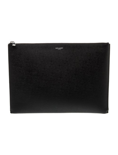 Saint Laurent Leather Grain De Poudre Document Holder