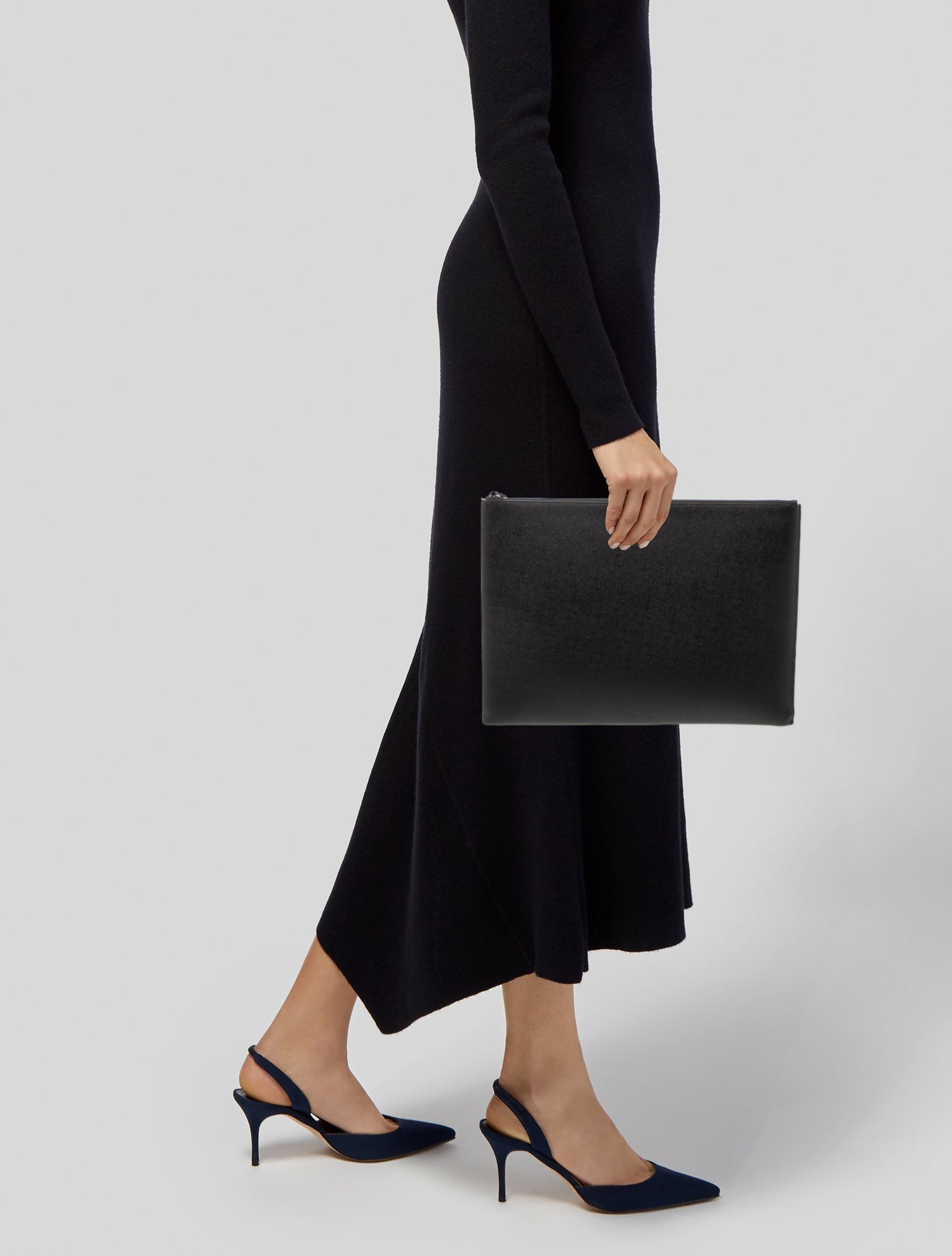 Saint Laurent Leather Grain De Poudre Document Holder