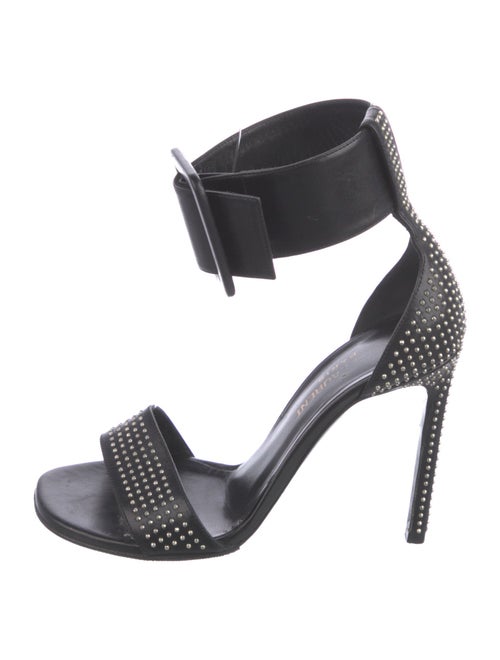 Saint Laurent Leather Studded Accents Slingback Sandals