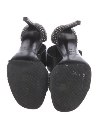 Saint Laurent Leather Studded Accents Slingback Sandals