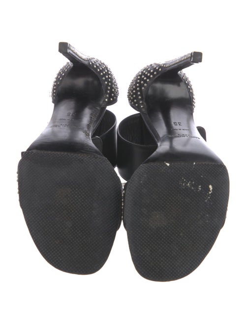 Saint Laurent Leather Studded Accents Slingback Sandals