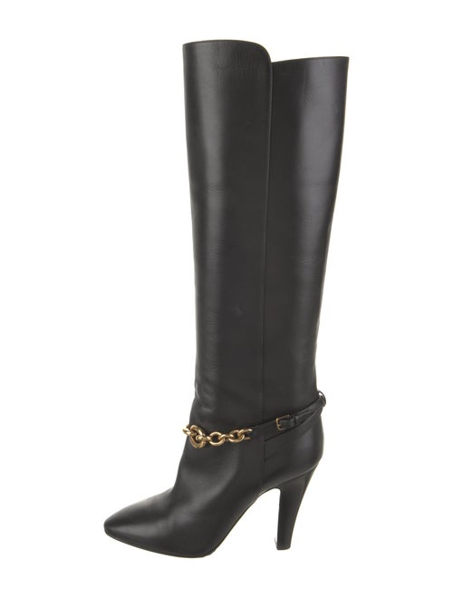 Saint Laurent Leather Chain-Link Accents Boots