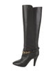Saint Laurent Leather Chain-Link Accents Boots