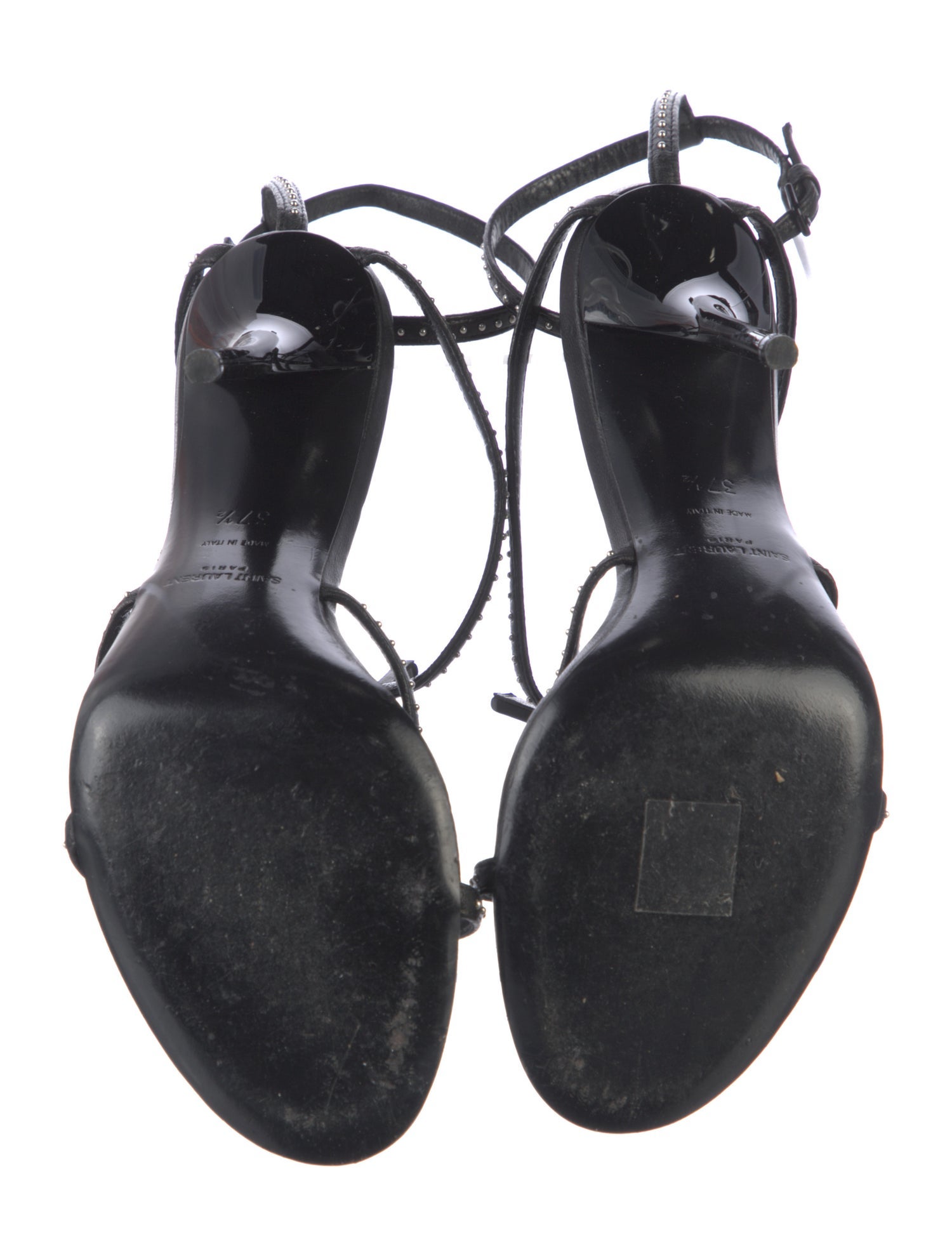 Saint Laurent Signature Logo Leather Sandals