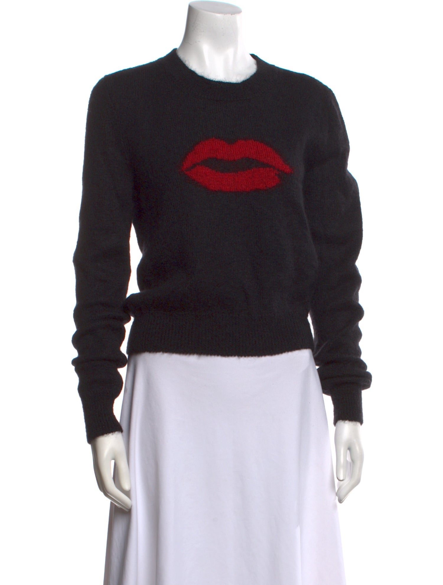 Saint Laurent Virgin Wool Graphic Print Sweater
