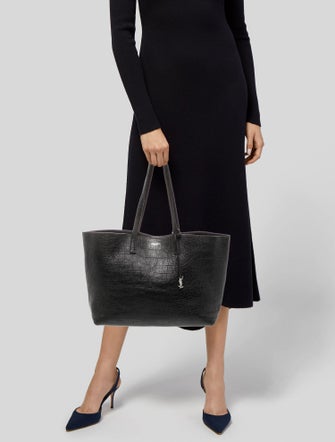 Saint Laurent Embossed Leather Shopping East West