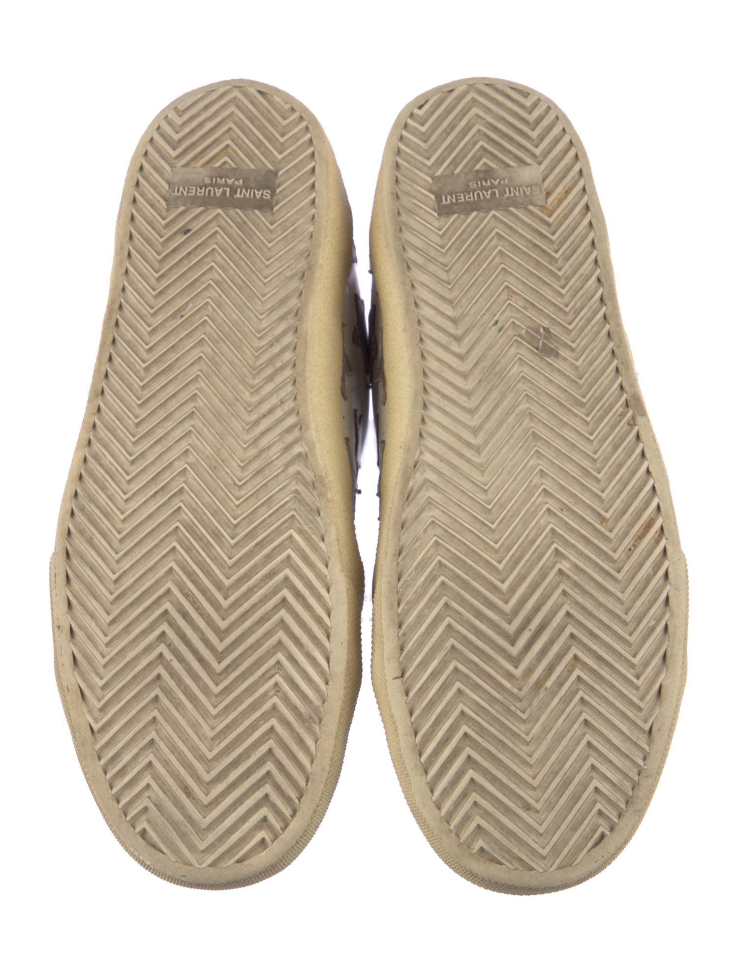 Saint Laurent Leather Embroidered Accent Sneakers