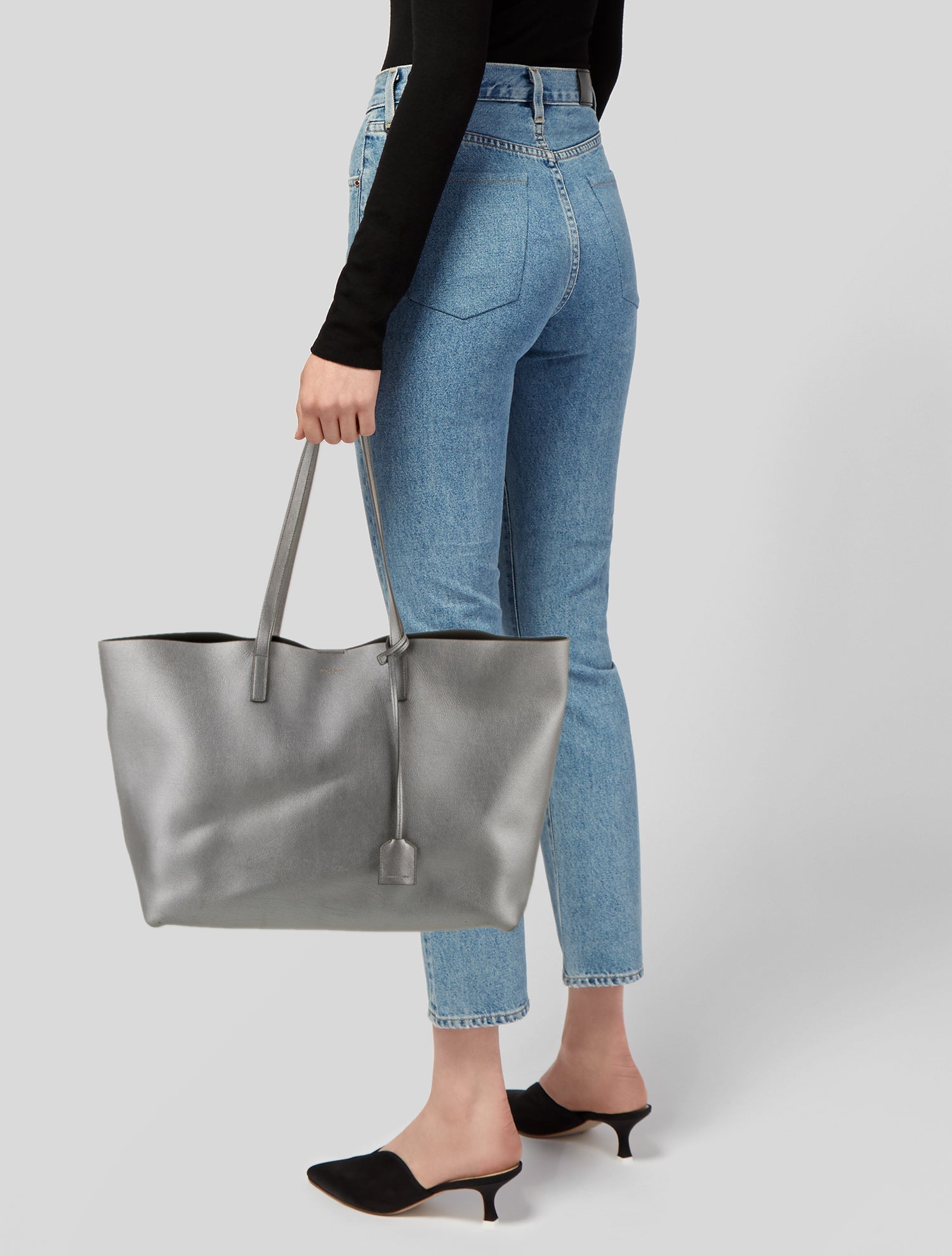 Saint Laurent Leather E/W Shopping Tote