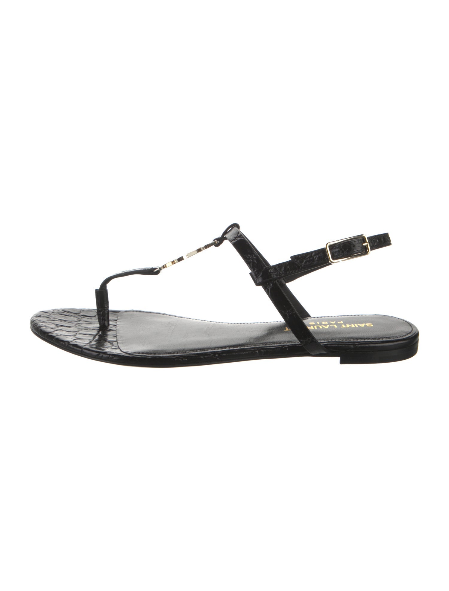 Saint Laurent Leather T-Strap Sandals