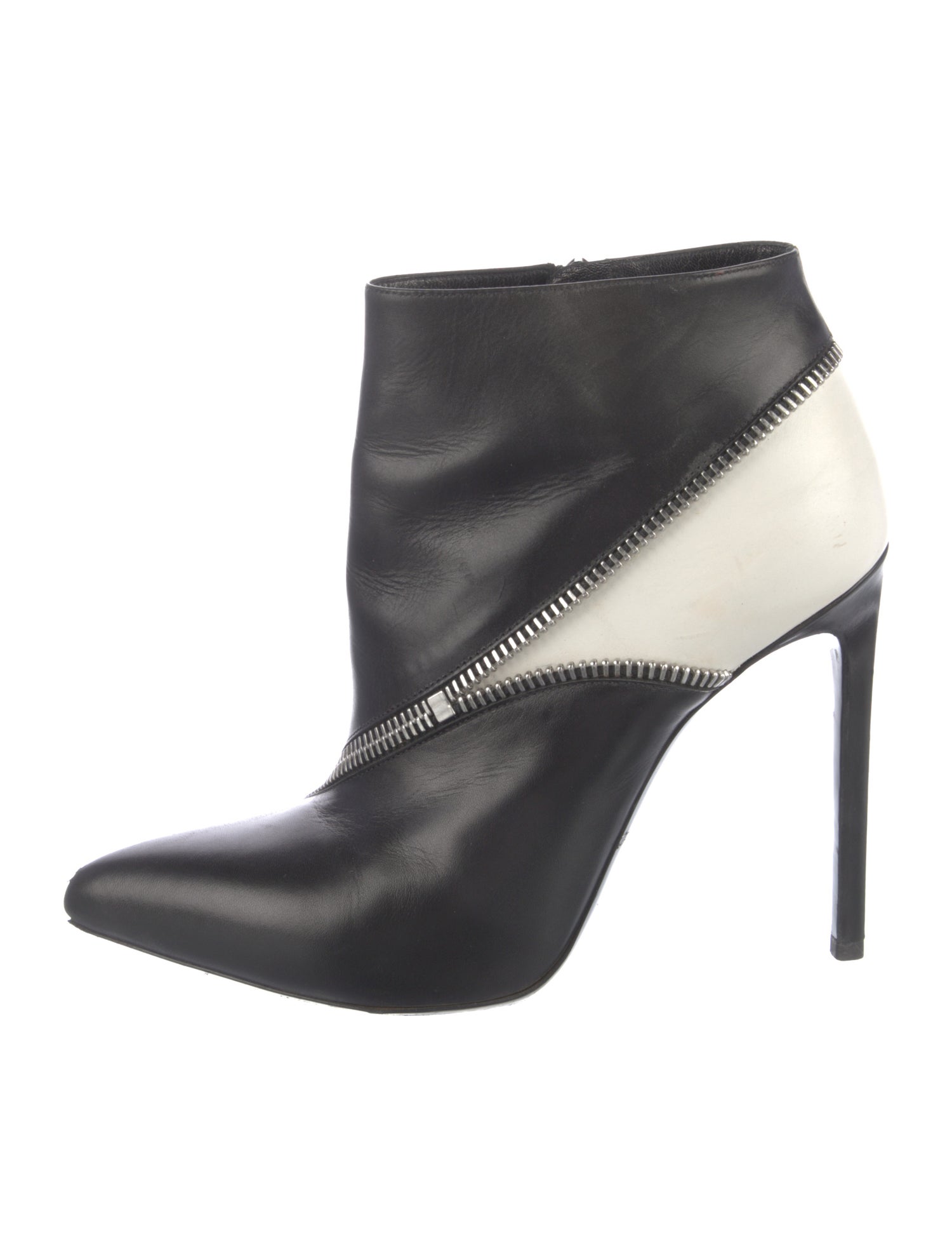 Saint Laurent Leather Colorblock Pattern Boots