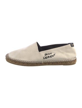 Saint Laurent Canvas Embroidered Accent Espadrilles