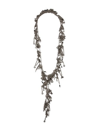 Saint Laurent Resin & Enamel Marrakech Tassel Tie Necklace