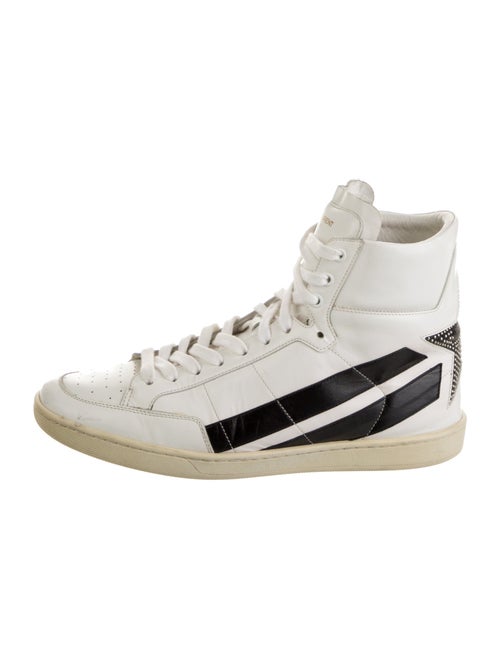 Saint Laurent Leather Striped Sneakers