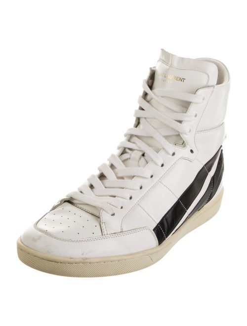 Saint Laurent Leather Striped Sneakers