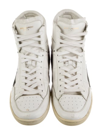 Saint Laurent Leather Striped Sneakers