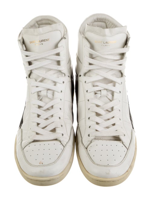 Saint Laurent Leather Striped Sneakers
