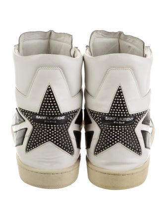 Saint Laurent Leather Striped Sneakers