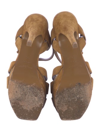 Saint Laurent Suede T-Strap Sandals