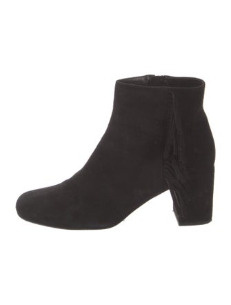 Saint Laurent Suede Fringe Trim Accent Boots