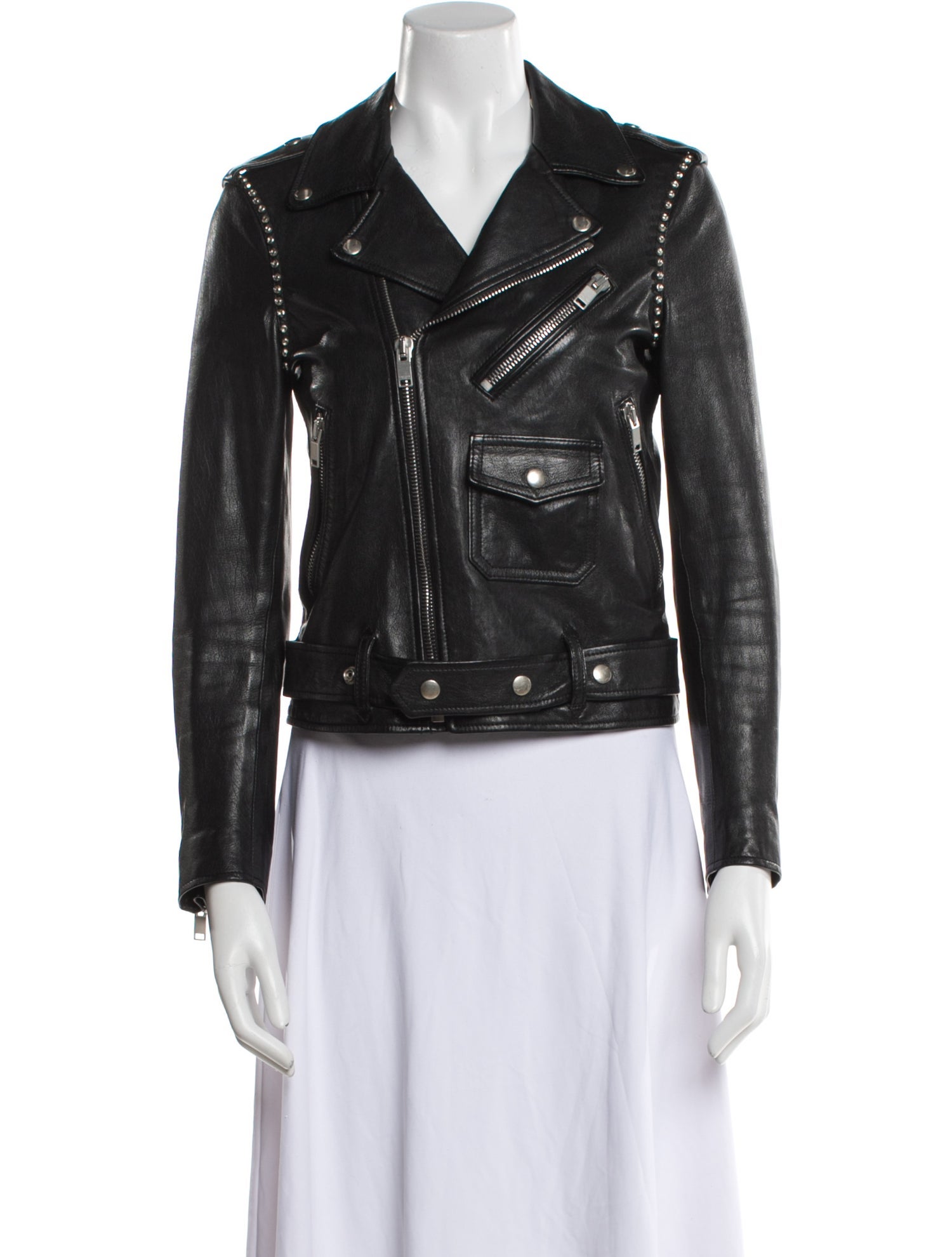 Saint Laurent 2015 Lamb Leather Moto Jacket