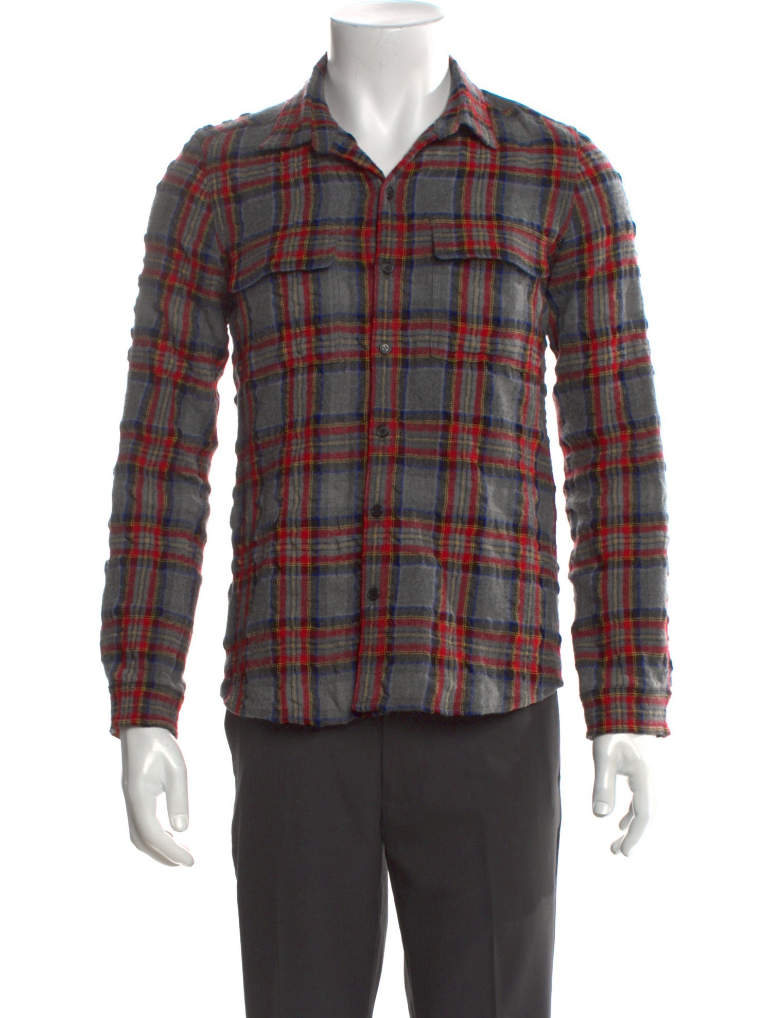 Saint Laurent 2021 Plaid Print Western Shirt w/ Tags