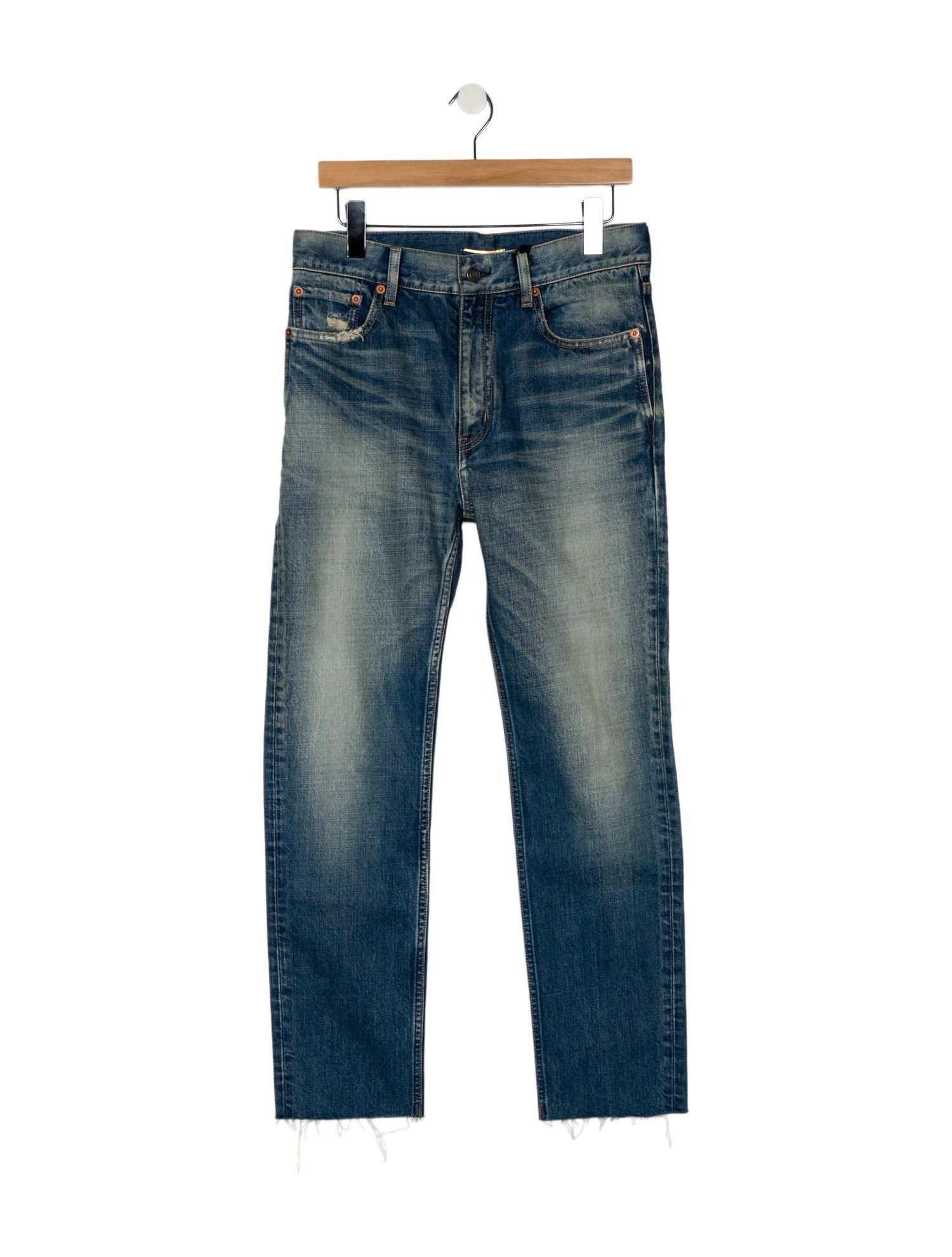 Saint Laurent High-Rise Straight Leg Jeans w/ Tags