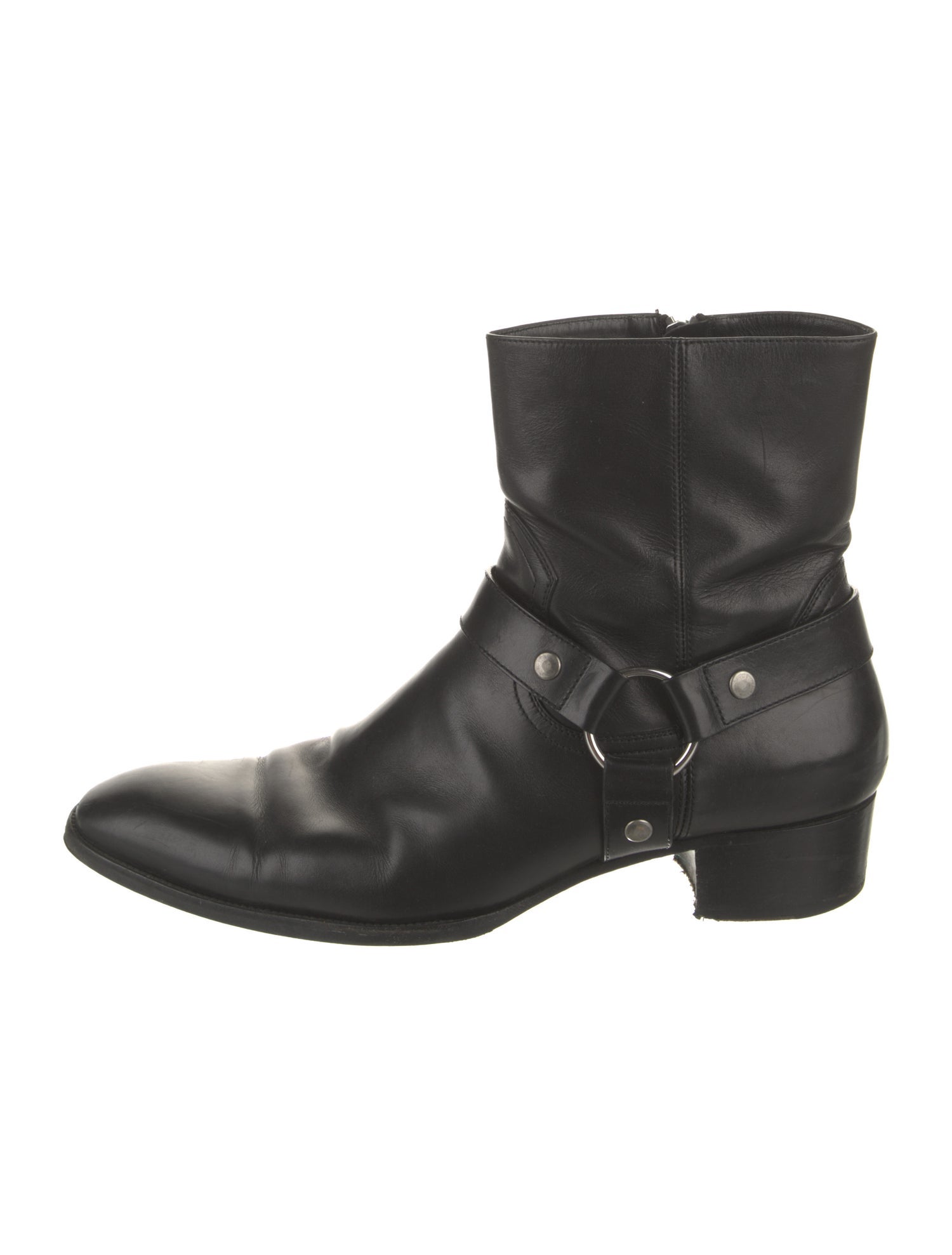 Saint Laurent Leather Moto Boots