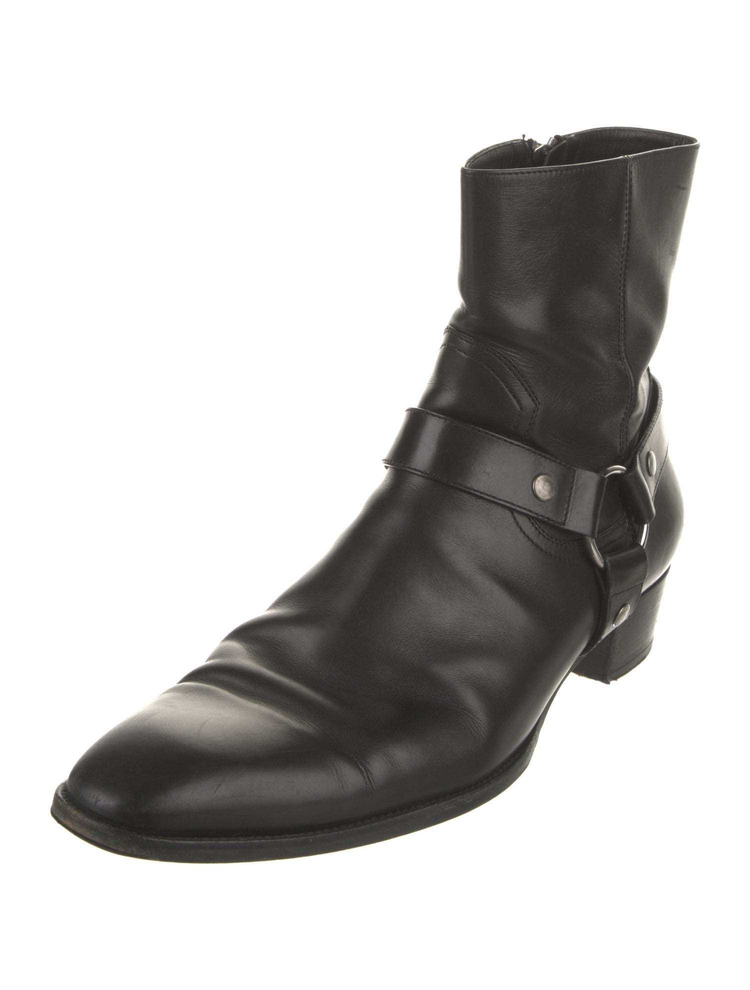Saint Laurent Leather Moto Boots