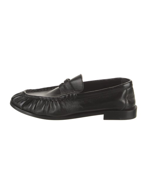 Saint Laurent Signature Logo Leather Loafers
