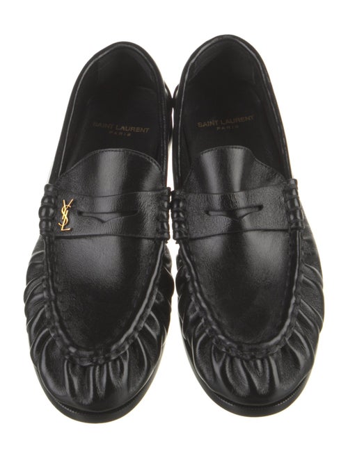 Saint Laurent Signature Logo Leather Loafers