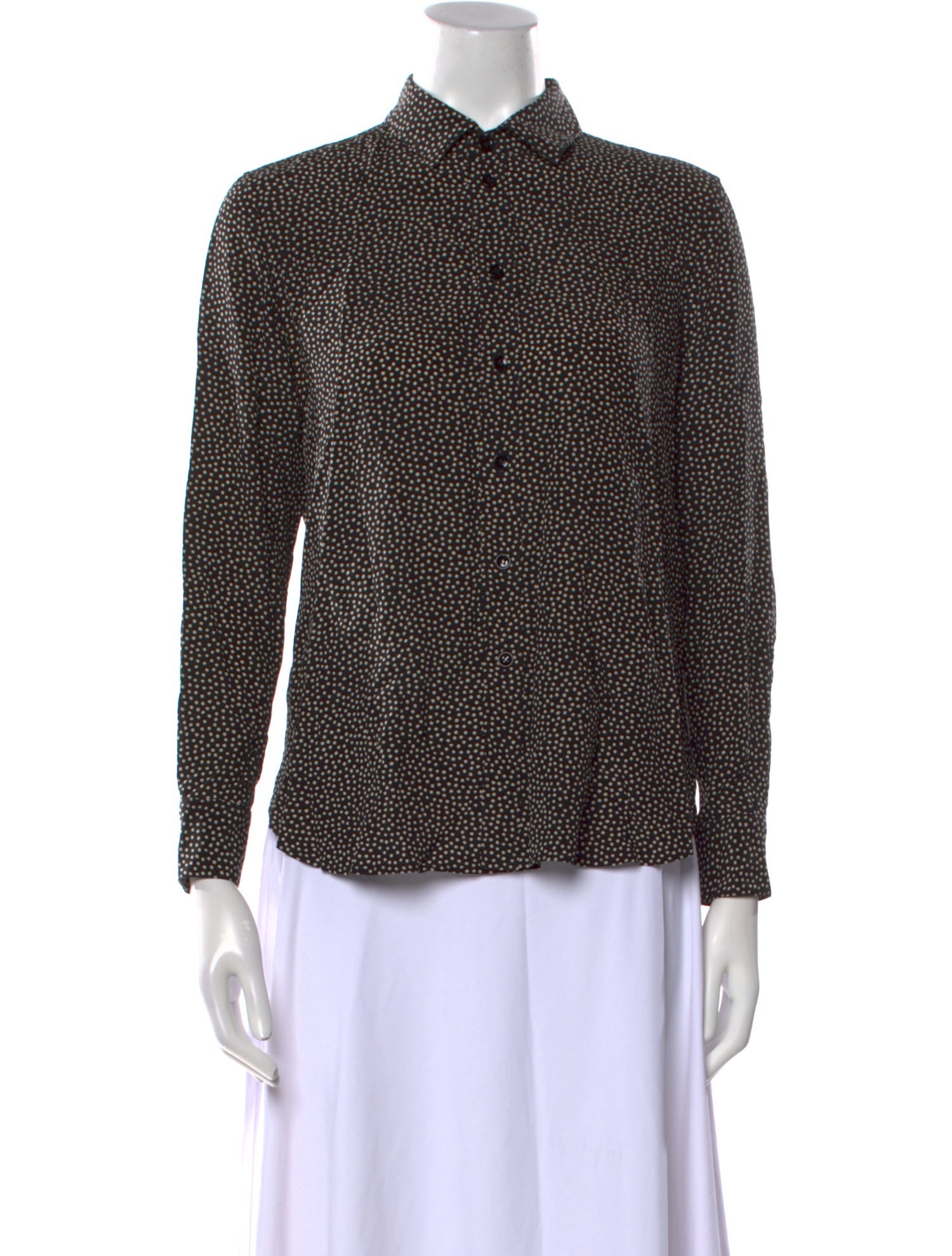 Saint Laurent Silk Printed Button-Up Top