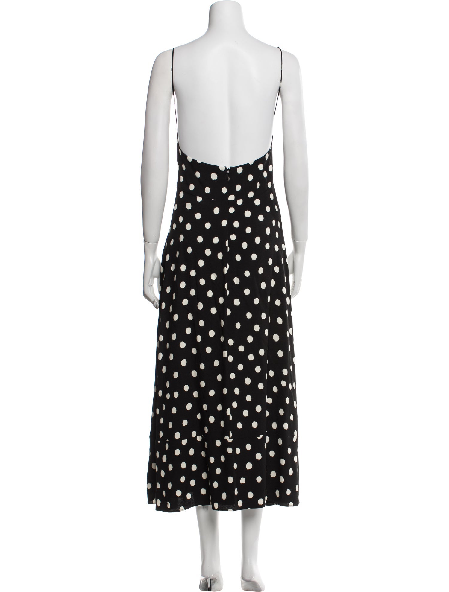 Saint Laurent Polka Dot Print Long Dress