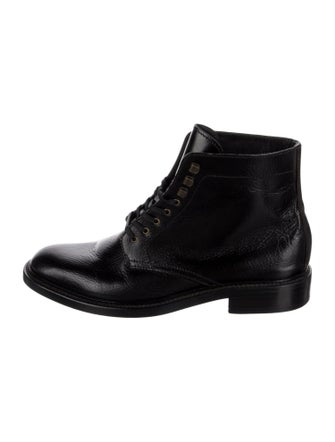 Saint Laurent Leather Lace-Up Boots