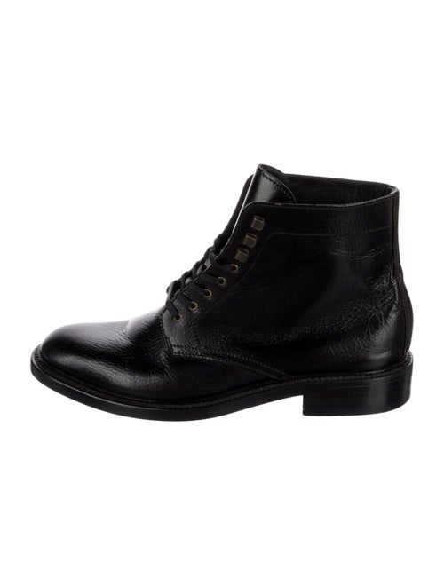Saint Laurent Leather Lace-Up Boots