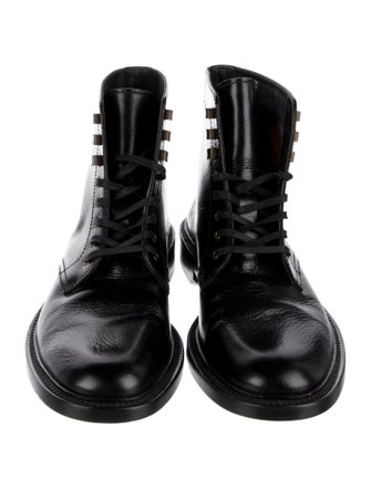 Saint Laurent Leather Lace-Up Boots