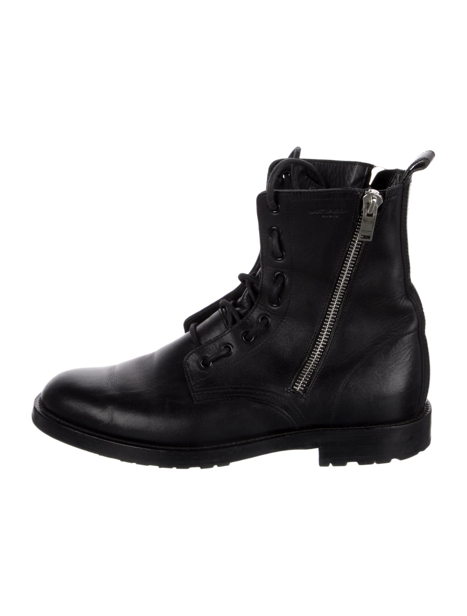 Saint Laurent Leather Combat Boots