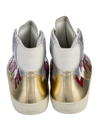 Saint Laurent Leather Graphic Print Sneakers