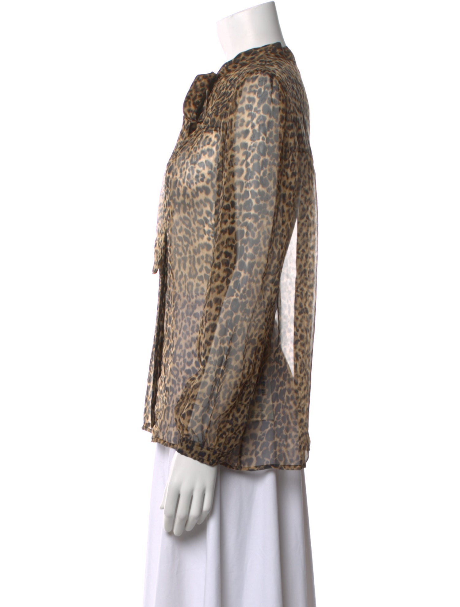 Saint Laurent Silk Animal Print Blouse
