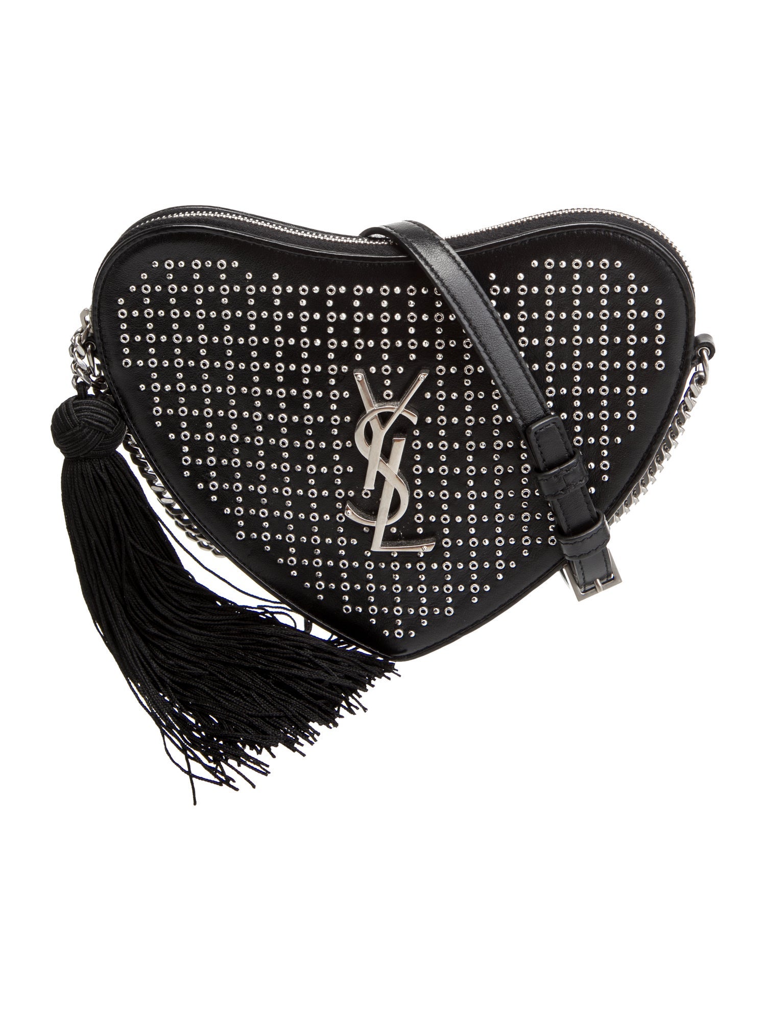 Saint Laurent Leather Calfskin Studded