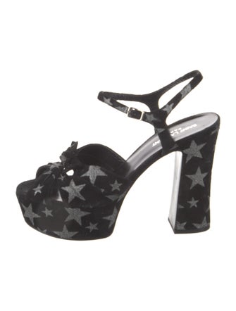 Saint Laurent Suede Printed Slingback Sandals