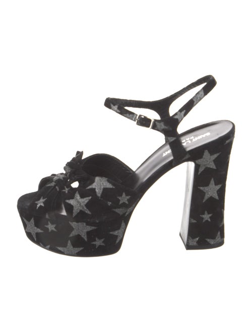 Saint Laurent Suede Printed Slingback Sandals