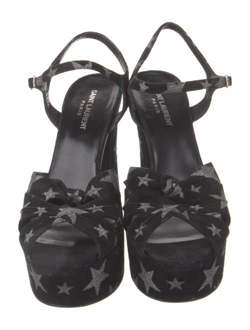 Saint Laurent Suede Printed Slingback Sandals