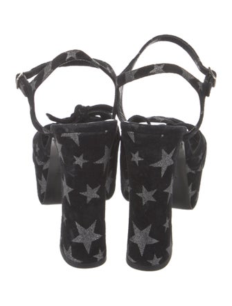 Saint Laurent Suede Printed Slingback Sandals