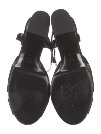 Saint Laurent Suede Printed Slingback Sandals