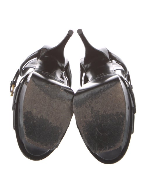 Saint Laurent Patent Leather T-Strap Sandals