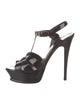 Saint Laurent Patent Leather T-Strap Sandals