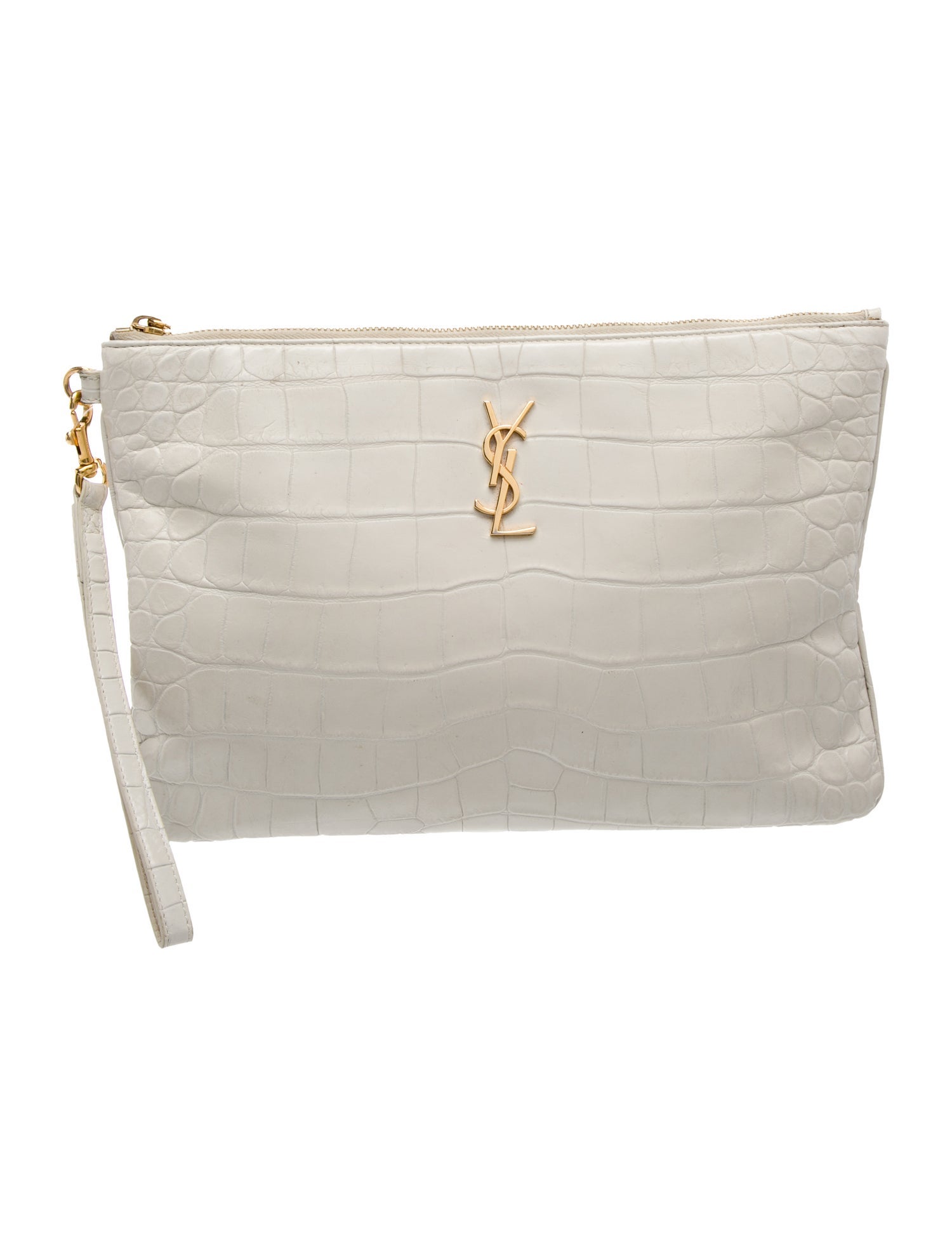 Saint Laurent Embossed Leather Clutch