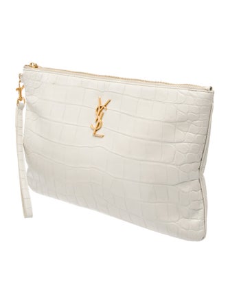 Saint Laurent Embossed Leather Clutch