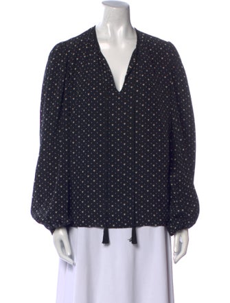 Saint Laurent Silk Printed Button-Up Top