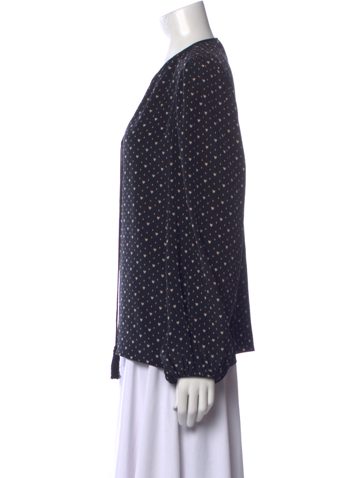 Saint Laurent Silk Printed Button-Up Top